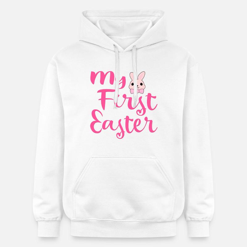 Mon premier lapin de Pâques - Sweat à capuche Softstyle® Gildan Unisexe - blanc