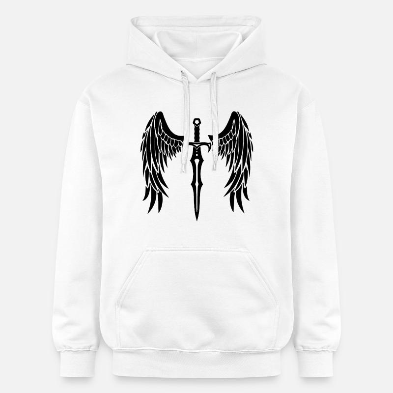 épée ailée noire - Sweat à capuche Softstyle® Gildan Unisexe - blanc
