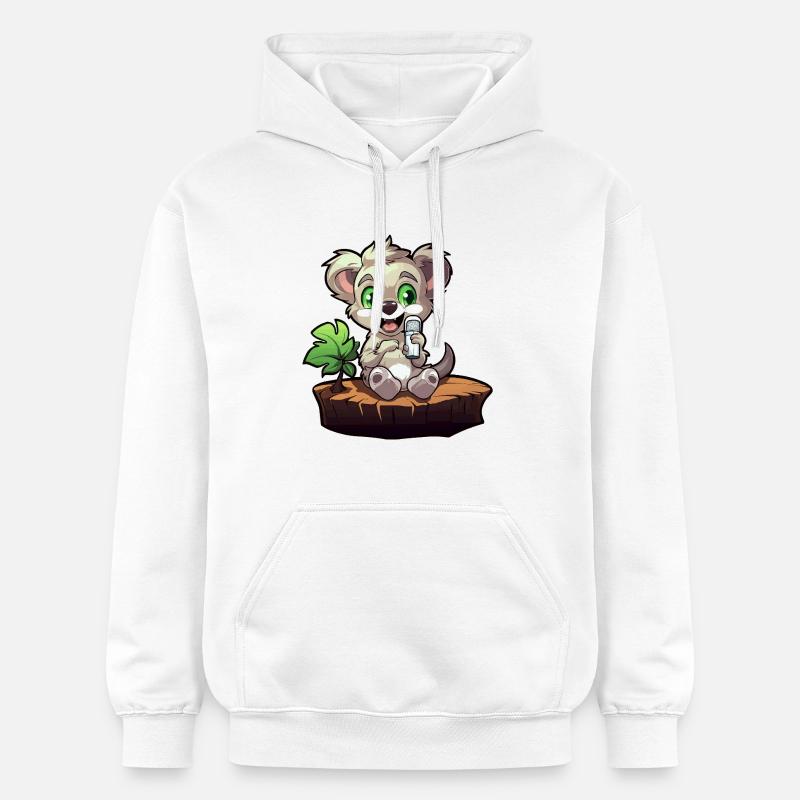 Petit koala sur la souche - Sweat à capuche Softstyle® Gildan Unisexe - blanc