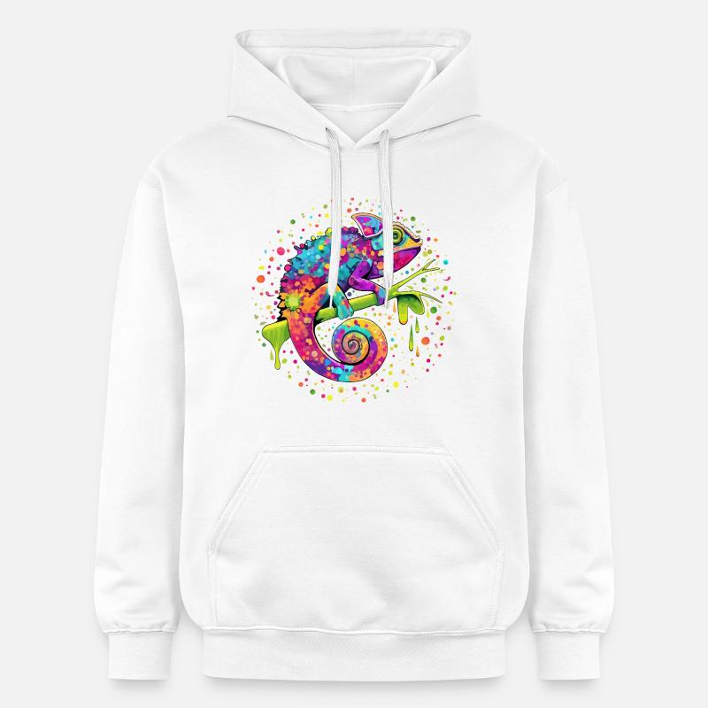 Fantasme de l’aquarelle caméléon - Sweat à capuche Softstyle® Gildan Unisexe - blanc