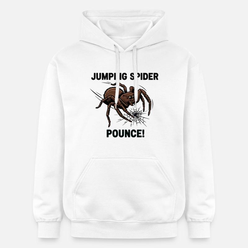 Araignée Sauteuse Pounce Jumping Spider - Sweat à capuche Softstyle® Gildan Unisexe - blanc