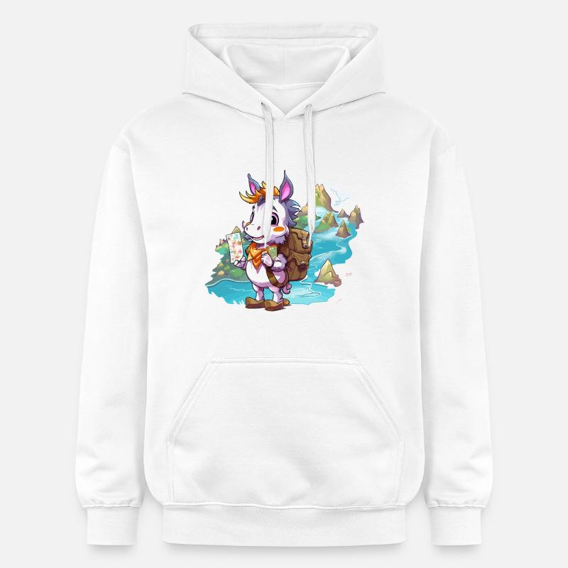 Chèvre d’aventure côtière - Sweat à capuche Softstyle® Gildan Unisexe - blanc