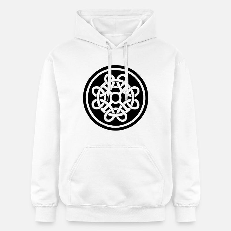 Fleur celte et talisman noir - Sweat à capuche Softstyle® Gildan Unisexe - blanc