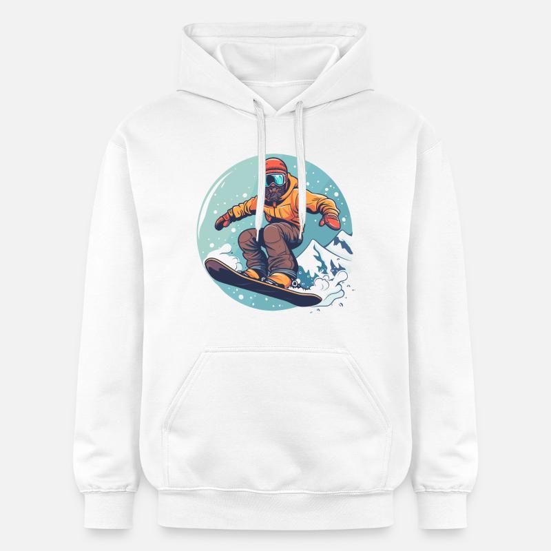 Graphismes de snowboard - Sweat à capuche Softstyle® Gildan Unisexe - blanc