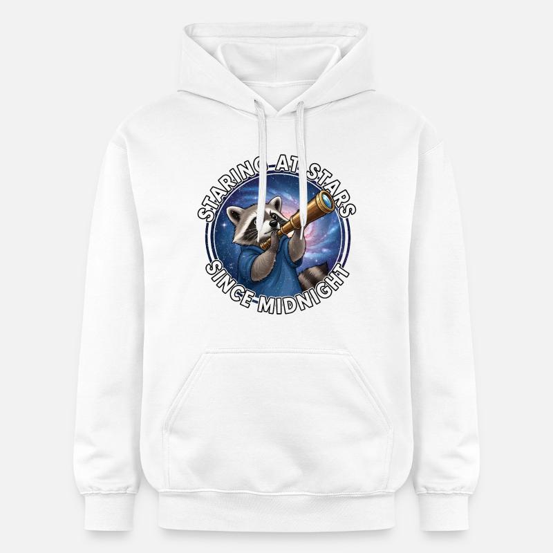 Raton laveur de l’espace avec télescope - Sweat à capuche Softstyle® Gildan Unisexe - blanc