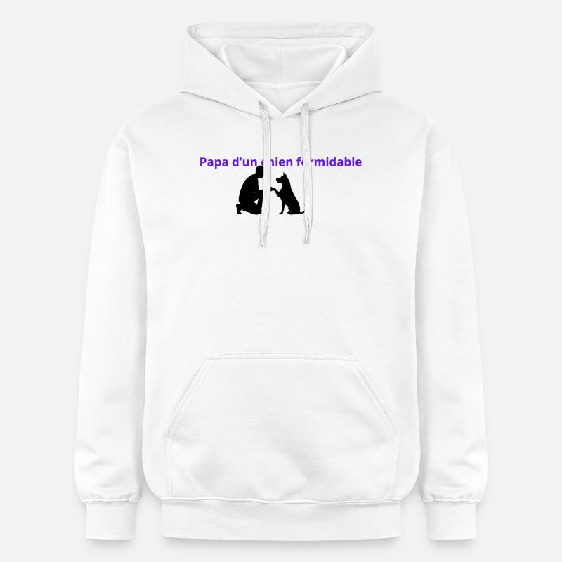 Papa_dun_chien_formidable - Sweat à capuche Softstyle® Gildan Unisexe - blanc