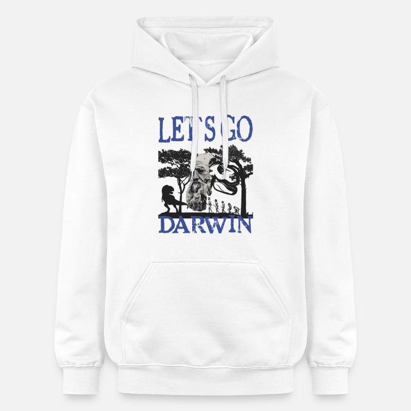 Charles Darwin Evolution textile Geschenkidee - Gildan Unisex Softstyle® Midweight Hoodie - Weiß