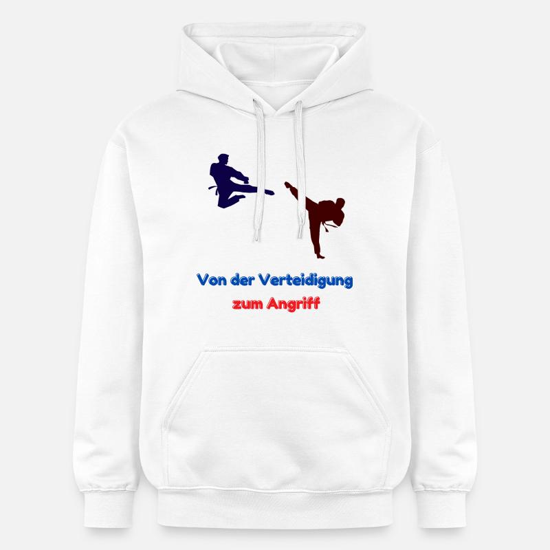 De la défense à l’attaque - Sweat à capuche Softstyle® Gildan Unisexe - blanc