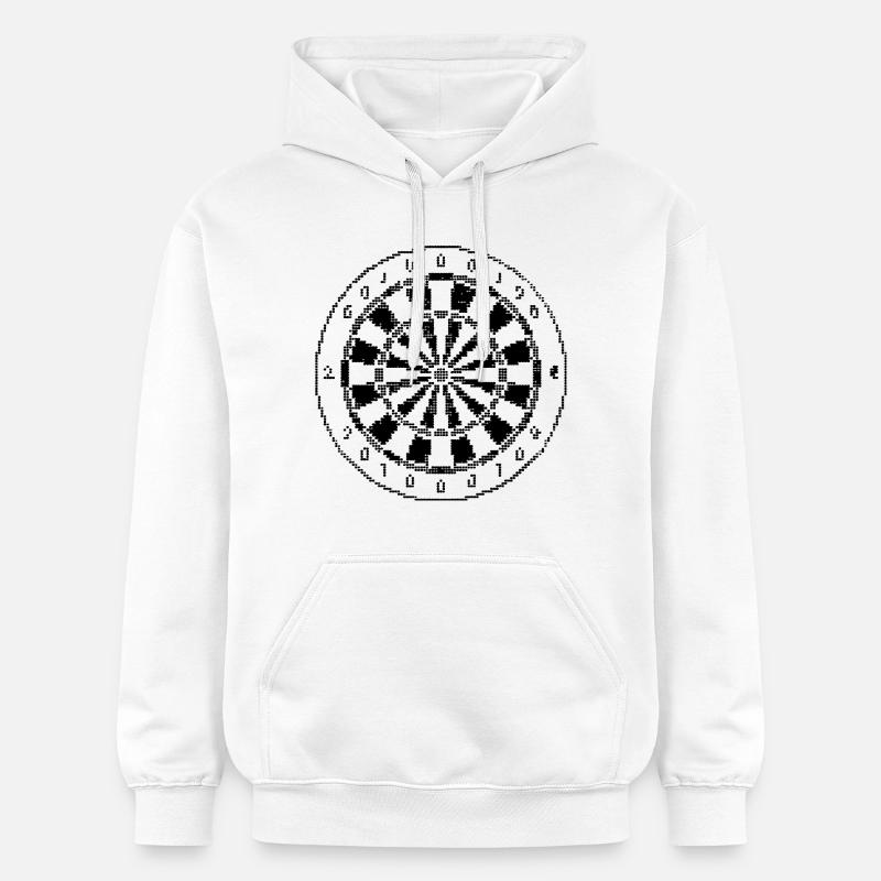 Jeu de fléchettes Pixel Graphique - Sweat à capuche Softstyle® Gildan Unisexe - blanc