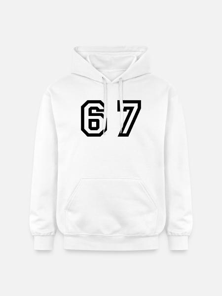 Number - 67 - Sixty Seven - Gildan Unisex Softstyle® Midweight Hoodie - white