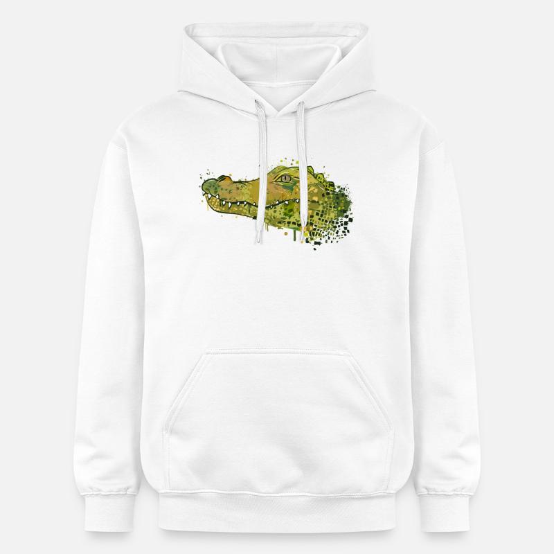 un graffiti de crocodile - Sweat à capuche Softstyle® Gildan Unisexe - blanc