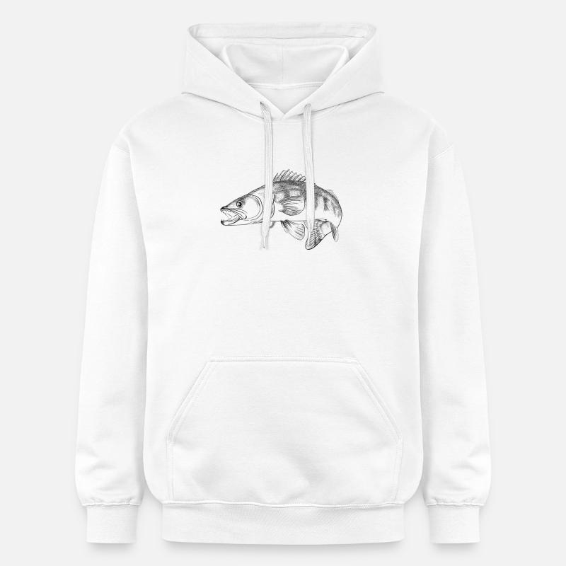 pike-perch - Sweat à capuche Softstyle® Gildan Unisexe - blanc