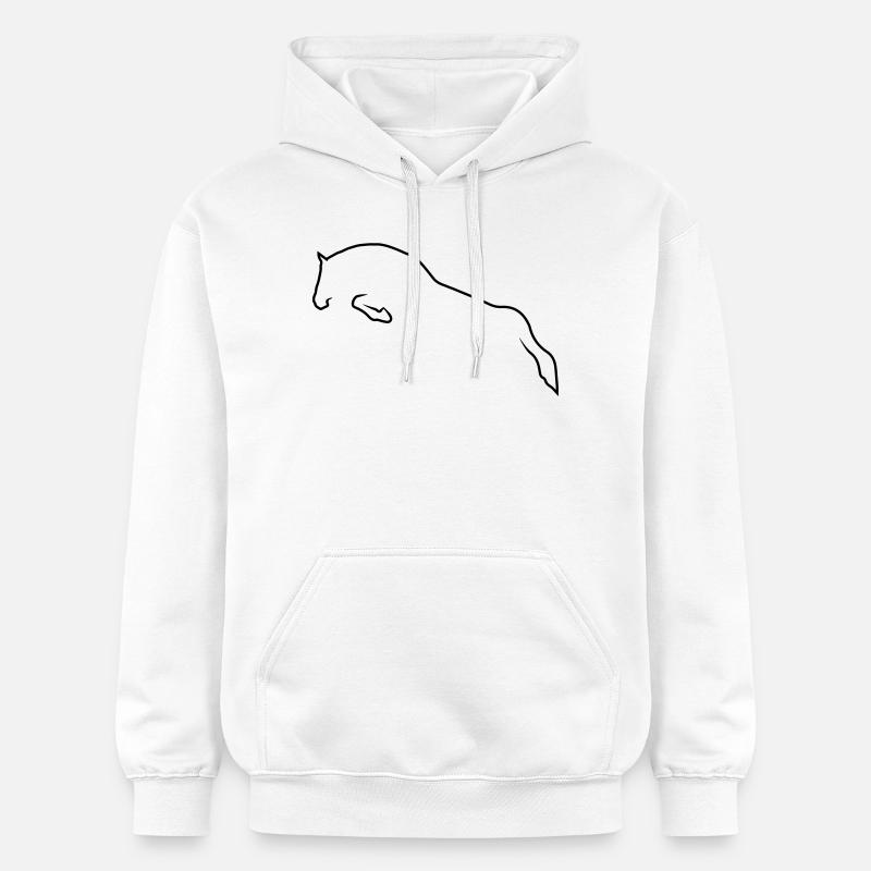Cheval de saut - Sweat à capuche Softstyle® Gildan Unisexe - blanc