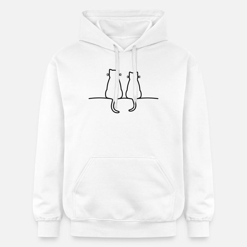 chats mignons chat amour amitié - Sweat à capuche Softstyle® Gildan Unisexe - blanc