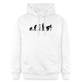 evolution_pc_4 - Gildan Unisex Softstyle® Midweight Hoodie - Weiß - Vorne - Liana (172cm) & Jaron (178cm)