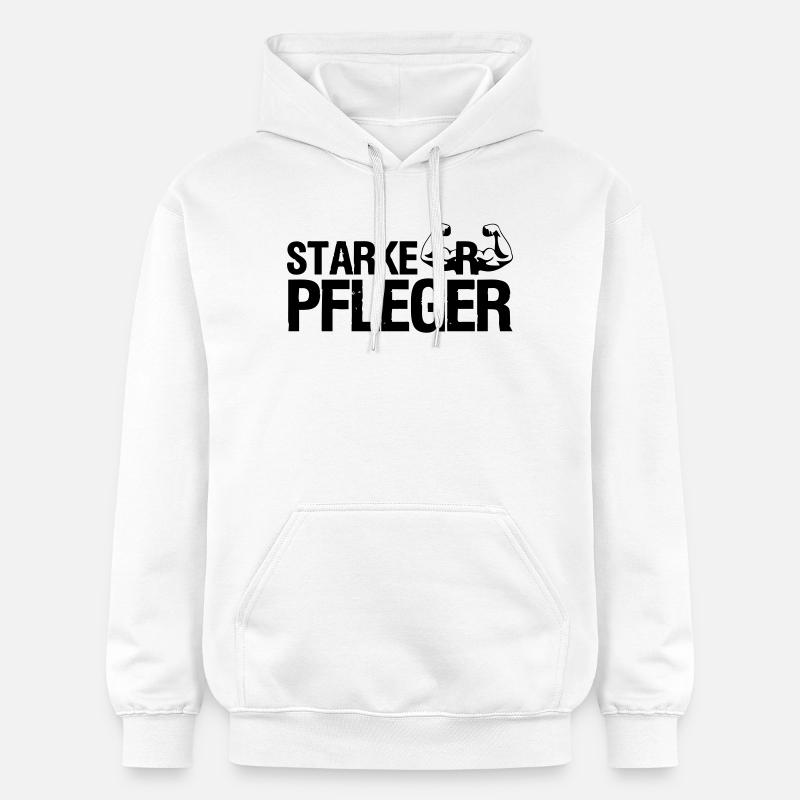 Starker Pfleger Pflege,Sprüche, Geschenk,Berufe - Gildan Unisex Softstyle® Midweight Hoodie - Weiß