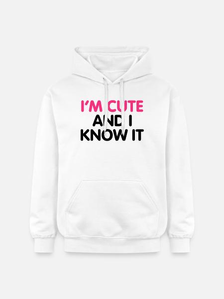 I'm cute and i know it - Gildan Unisex Softstyle® Midweight Hoodie - white