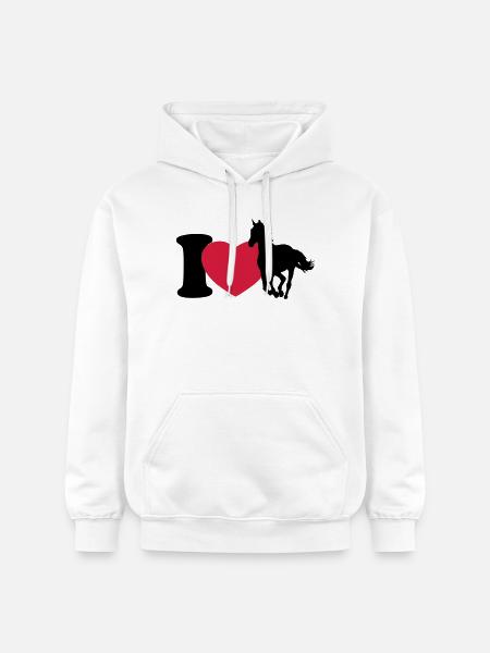 I love horses - Gildan Unisex Softstyle® Midweight Hoodie - white