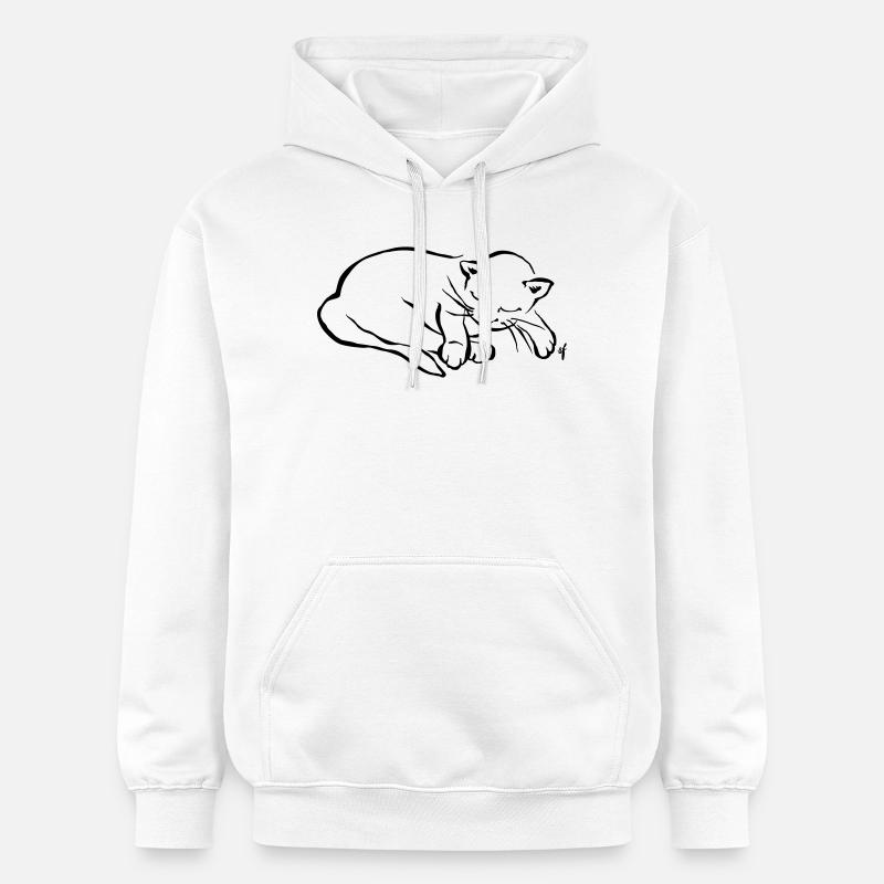 Mon petit chat dort - Sweat à capuche Softstyle® Gildan Unisexe - blanc