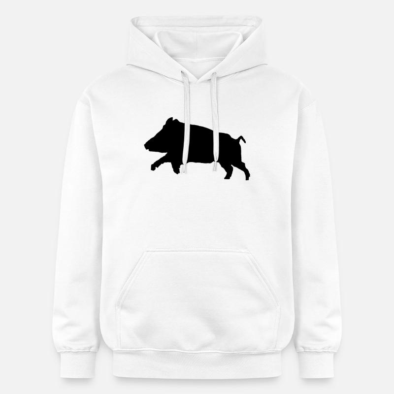 Tshirt sanglier personnalisable - Sweat à capuche Softstyle® Gildan Unisexe - blanc