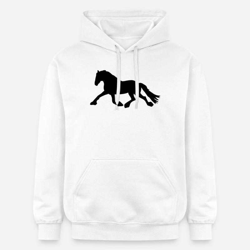 Cheval de course - Sweat à capuche Softstyle® Gildan Unisexe - blanc