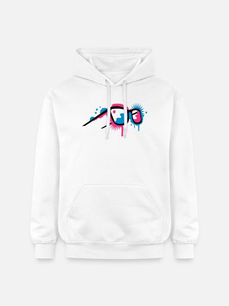 3D glasses in graffiti style - Gildan Unisex Softstyle® Midweight Hoodie - white