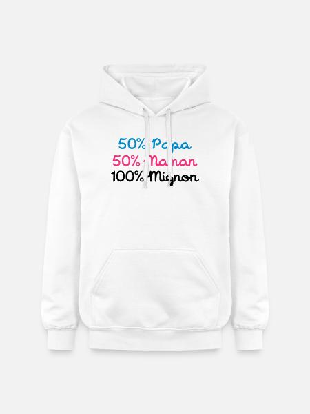 Papa 50% 50% 100% Nette Mom - Gildan Unisex Softstyle® Midweight Hoodie - Weiß