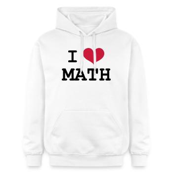 I Love Math - Gildan Unisex Softstyle® Midweight Hoodie - Weiß - Vorne - Liana (172cm) & Jaron (178cm)