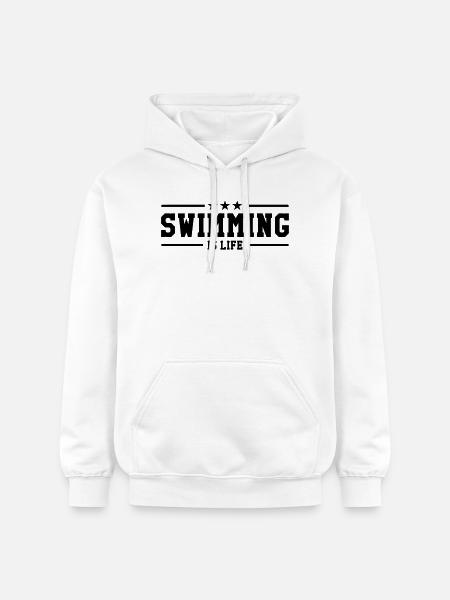 swimming is life ! - Gildan Unisex Softstyle® Midweight Hoodie - white