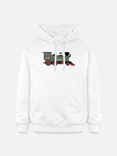 Steam locomotive - Gildan Unisex Softstyle® Midweight Hoodie - white