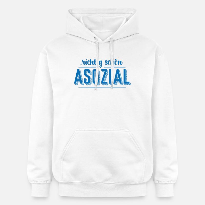 Asociale - Je déteste les gens - Sweat à capuche Softstyle® Gildan Unisexe - blanc