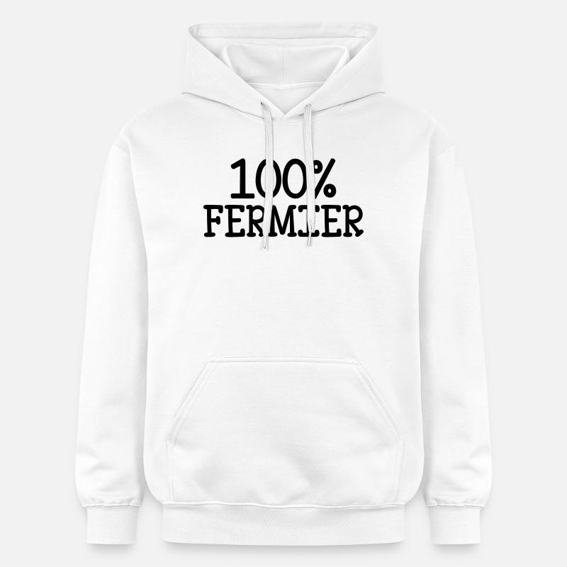 100% Fermier - Sweat à capuche Softstyle® Gildan Unisexe - blanc