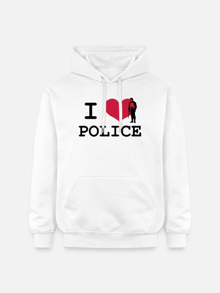 I Love Police - Sweat à capuche Softstyle® Gildan Unisexe - blanc