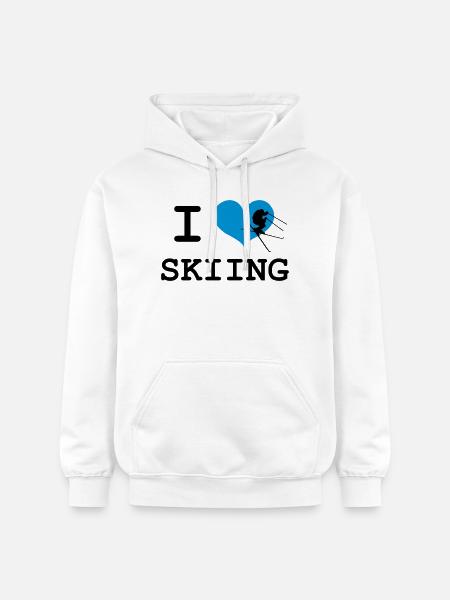 I Love Skiing - Gildan Unisex Softstyle® Midweight Hoodie - white