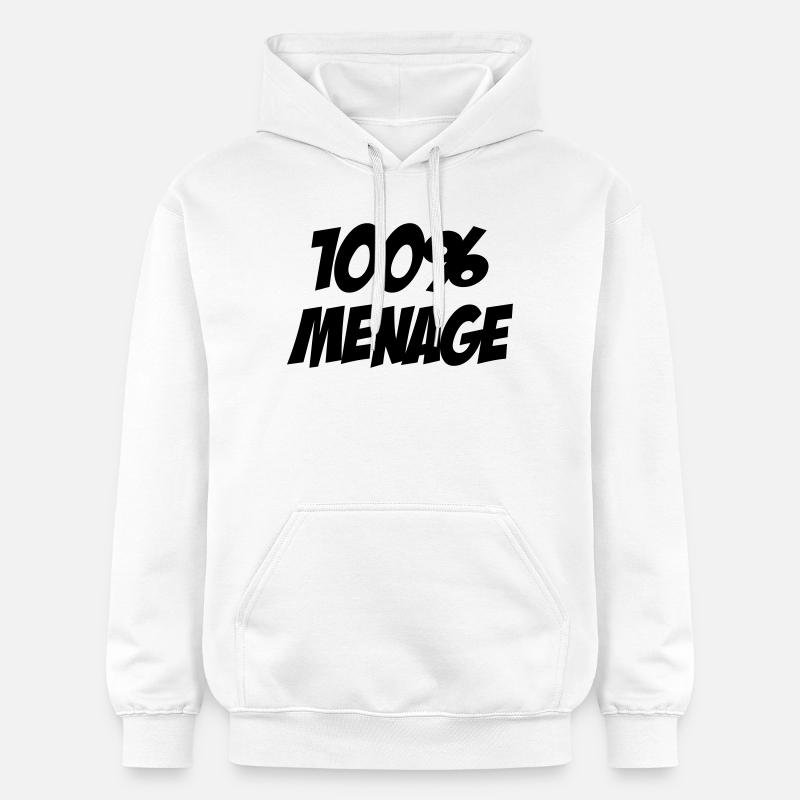 100% Ménage - Sweat à capuche Softstyle® Gildan Unisexe - blanc