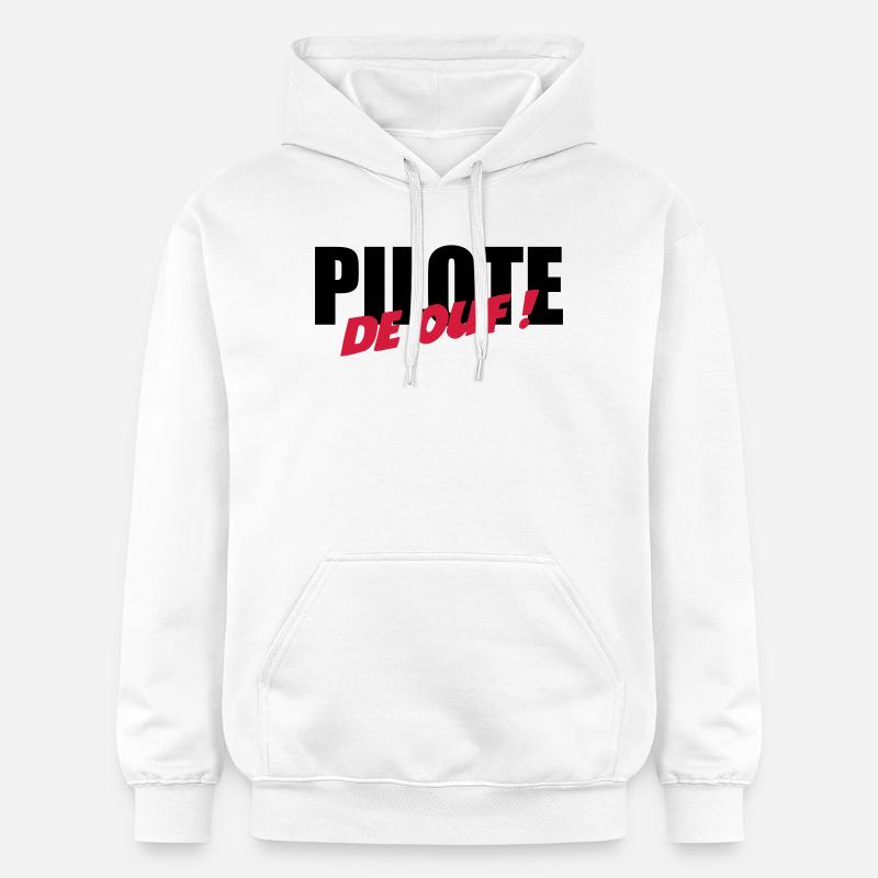 Pilote de ouf ! - Sweat à capuche Softstyle® Gildan Unisexe - blanc
