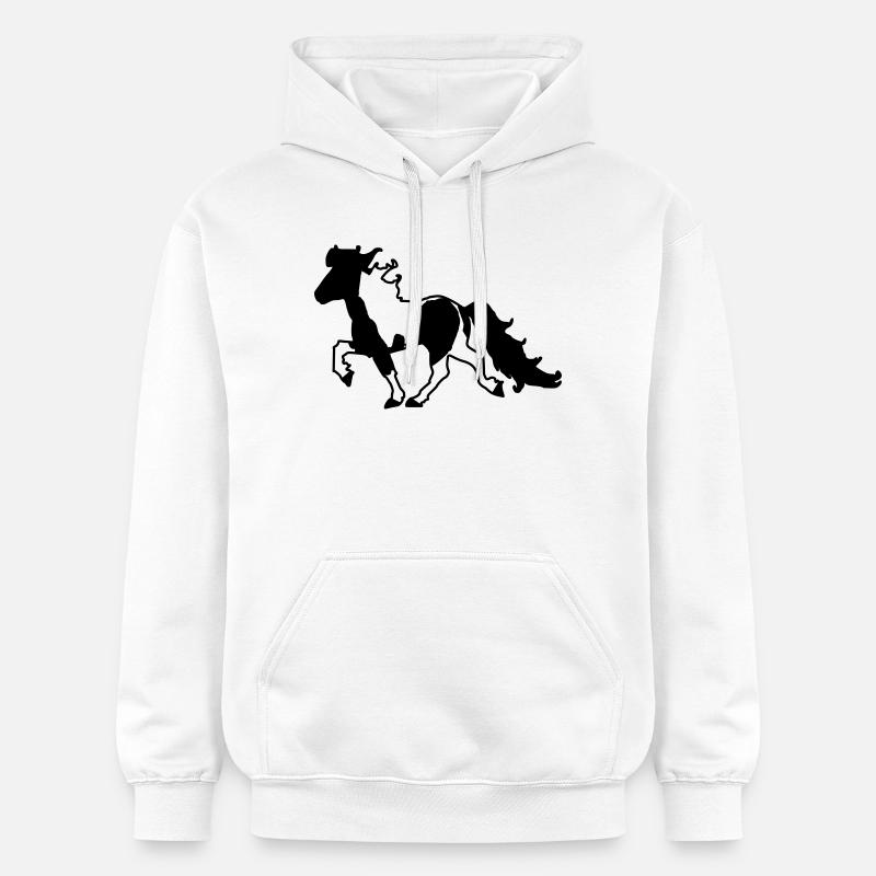 Islandpferd Schecke verspielt  - Gildan Unisex Softstyle® Midweight Hoodie - Weiß
