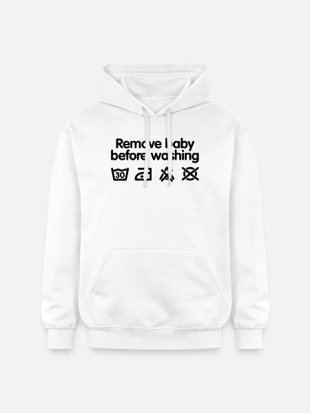 Remove baby before washing 2 - Gildan Unisex Softstyle® Midweight Hoodie - Weiß