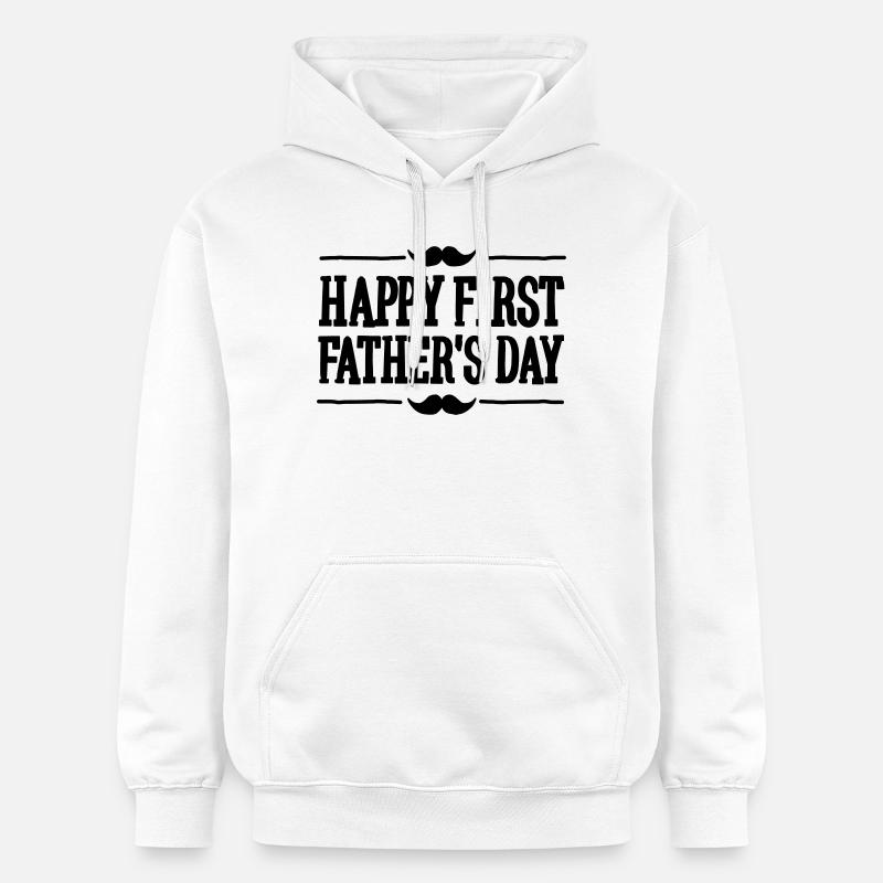 Happy 1st ( first ) father's day - Sweat à capuche Softstyle® Gildan Unisexe - blanc