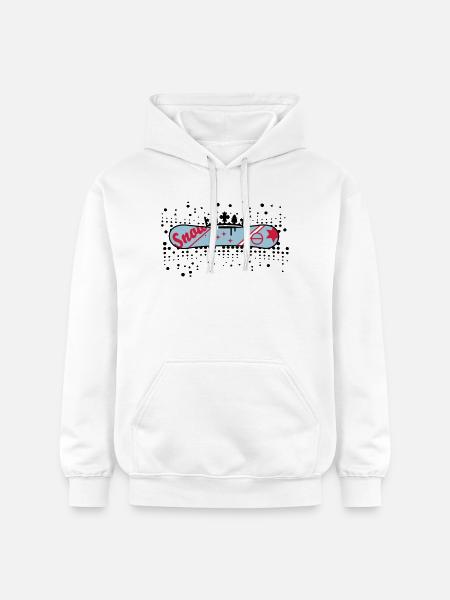 Snowboard with Crown Snowboard King - Gildan Unisex Softstyle® Midweight Hoodie - white