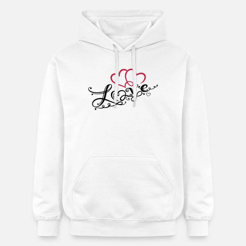 Coeurs avec la boucle de l'infini - Sweat à capuche Softstyle® Gildan Unisexe - blanc
