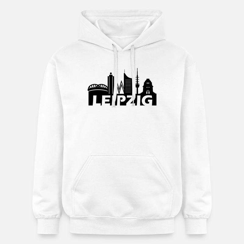 Skyline de Leipzig - Sweat à capuche Softstyle® Gildan Unisexe - blanc