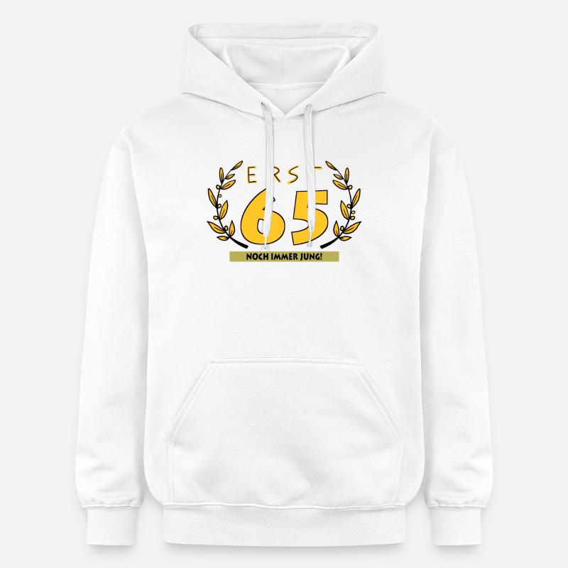 65 ans - Sweat à capuche Softstyle® Gildan Unisexe - blanc