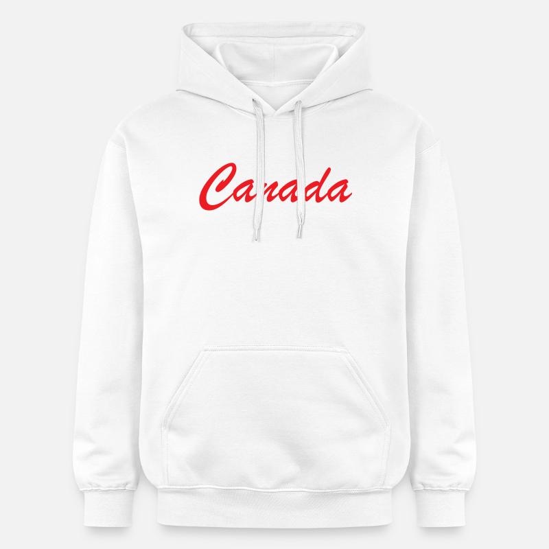 Canada Script Schriftzug Rot - Gildan Unisex Softstyle® Midweight Hoodie - Weiß
