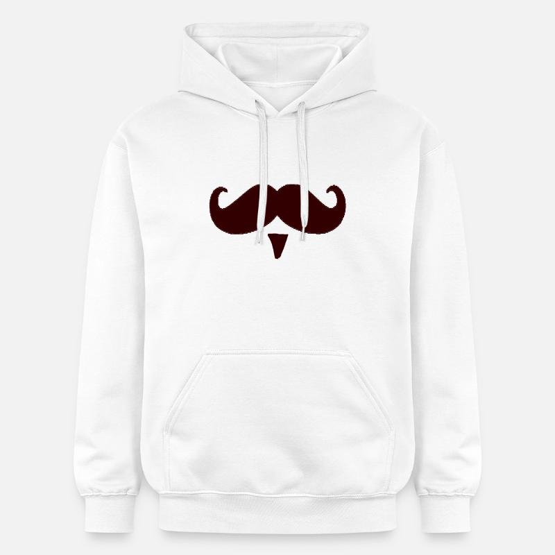 Schnurrbart Schnauz Oberlippenbart Geschenk - Gildan Unisex Softstyle® Midweight Hoodie - Weiß