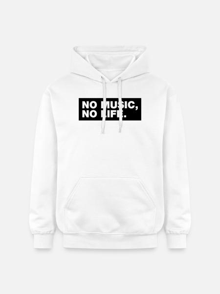 No Music No Life - Gildan Unisex Softstyle® Midweight Hoodie - white