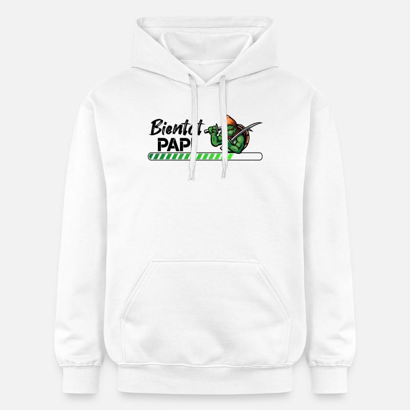 Bientôt papi ninja - Sweat à capuche Softstyle® Gildan Unisexe - blanc