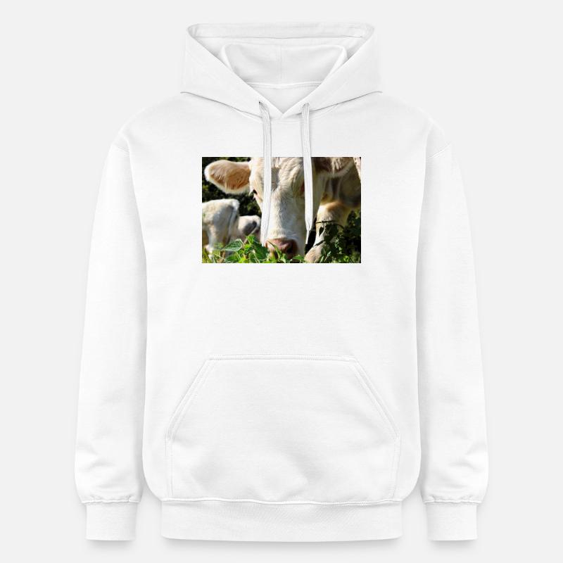 Affiche vache - Sweat à capuche Softstyle® Gildan Unisexe - blanc