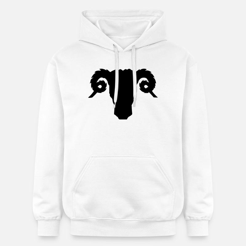 Bock- oder Rammkopfschattenbild - Gildan Unisex Softstyle® Midweight Hoodie - Weiß
