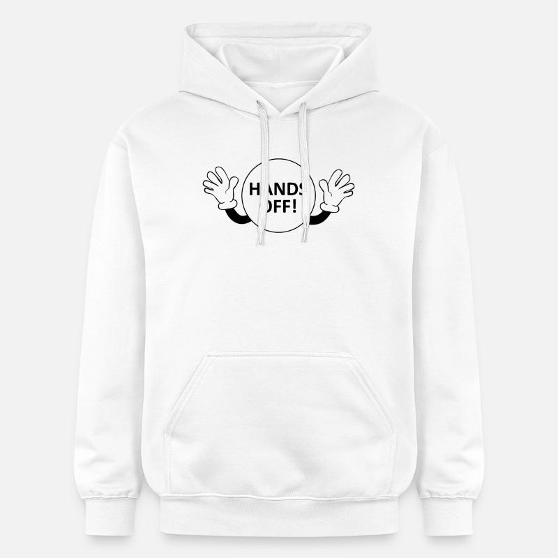 Avertissement mains off / Don't Touch - Sweat à capuche Softstyle® Gildan Unisexe - blanc